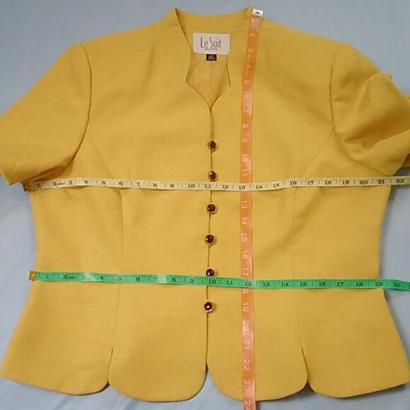 2PC Le Suit PETITE TOWSuit , Shirt Yalow Women Size 16 - Picture 12 of 14
